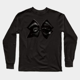 Black Gothic Classic Ribbon (Black Background) Long Sleeve T-Shirt